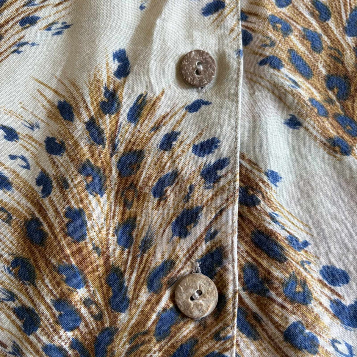 画像8: ALL OVER PEACOCK PATTERN S/S SHIRT/ Ladies L (8)