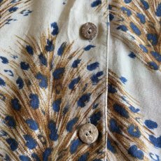 画像8: ALL OVER PEACOCK PATTERN S/S SHIRT/ Ladies L (8)