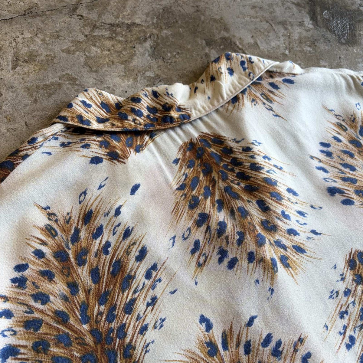 画像9: ALL OVER PEACOCK PATTERN S/S SHIRT/ Ladies L (9)