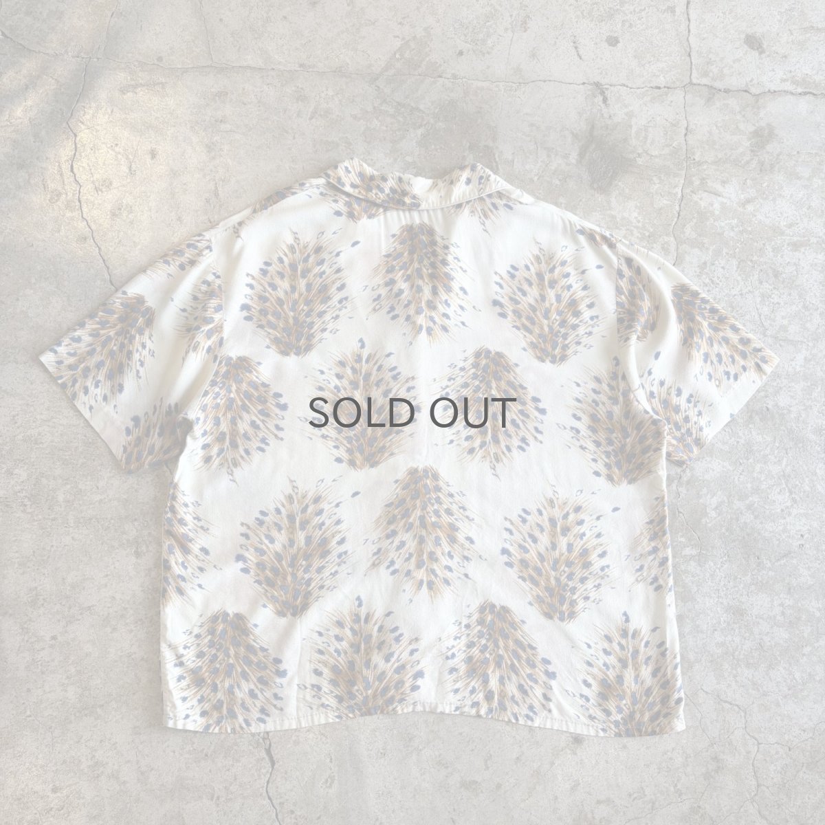 画像2: ALL OVER PEACOCK PATTERN S/S SHIRT/ Ladies L (2)
