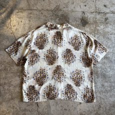 画像2: ALL OVER PEACOCK PATTERN S/S SHIRT/ Ladies L (2)