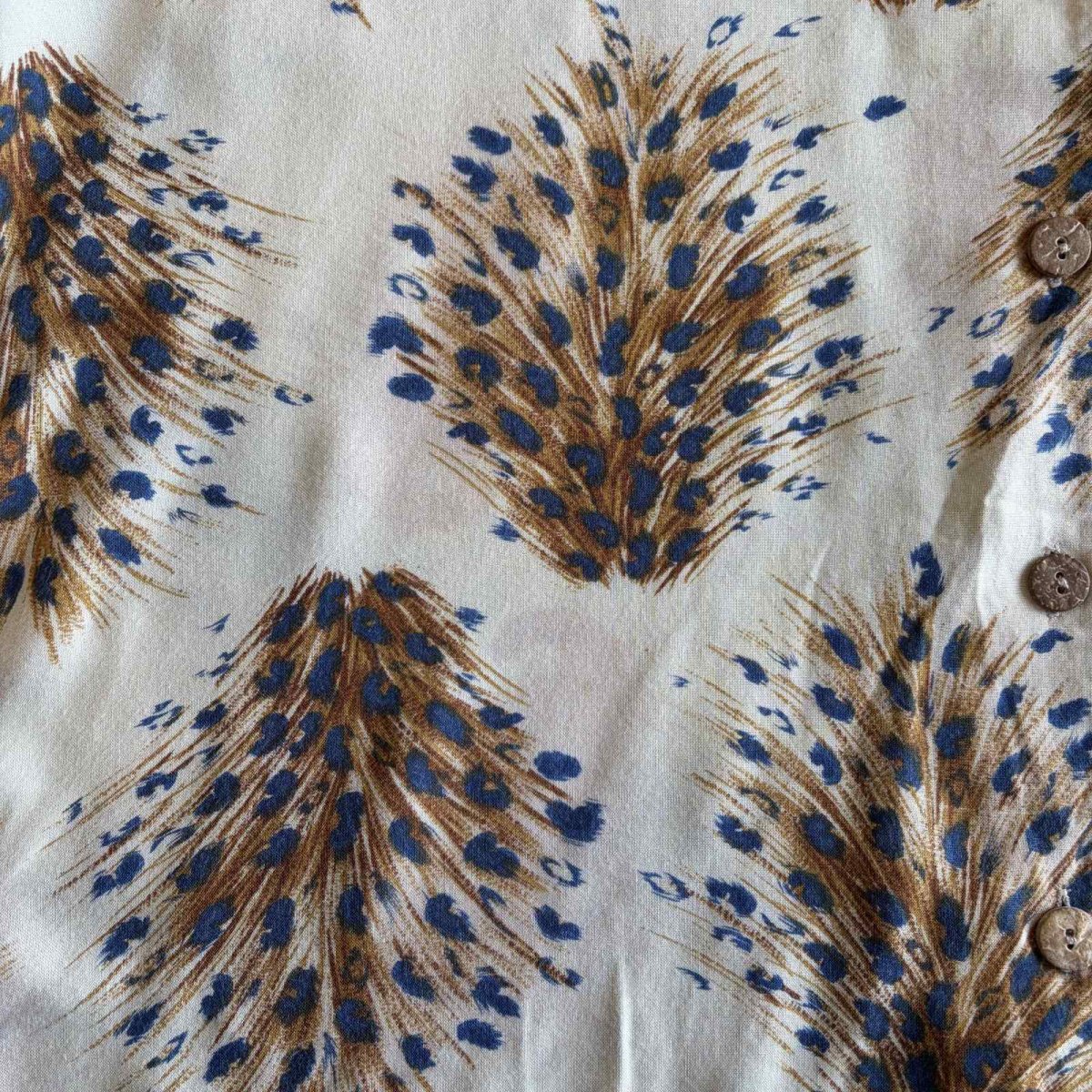 画像4: ALL OVER PEACOCK PATTERN S/S SHIRT/ Ladies L (4)
