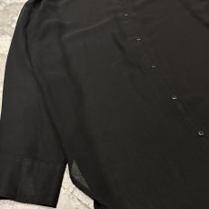 画像5: BLACK BAND COLLAR SHEER L/S SHIRT / Mens L (5)