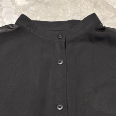 画像10: BLACK BAND COLLAR SHEER L/S SHIRT / Mens L (10)