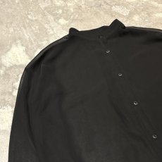 画像3: BLACK BAND COLLAR SHEER L/S SHIRT / Mens L (3)