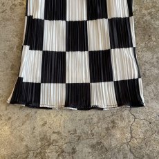 画像6: MONOCHROME CHECKER PATTERN PLEATS DESIGN WIDE PANTS / W29~W37(L) (6)