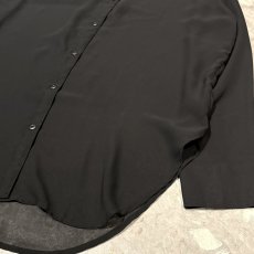 画像6: BLACK BAND COLLAR SHEER L/S SHIRT / Mens L (6)