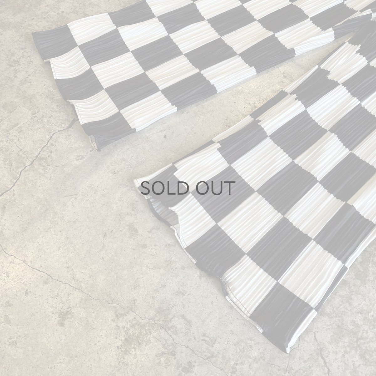 画像5: MONOCHROME CHECKER PATTERN PLEATS DESIGN WIDE PANTS / W29~W37(L) (5)