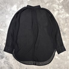 画像2: BLACK BAND COLLAR SHEER L/S SHIRT / Mens L (2)