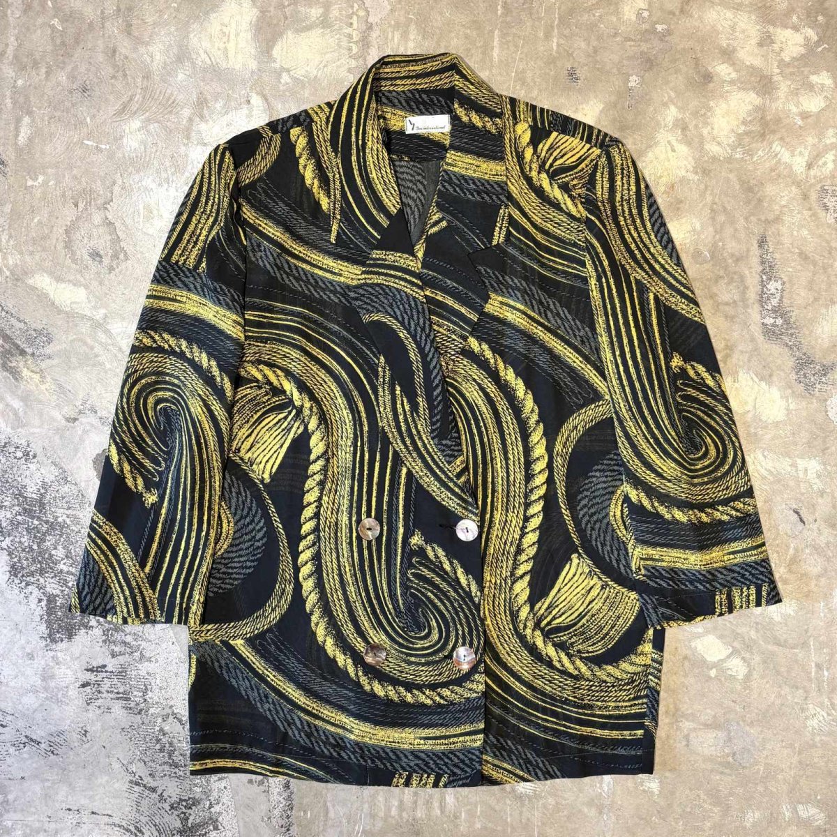 画像1: ALL OVER ARTISTIC PATTERN SHEER JACKET / Mens M (1)