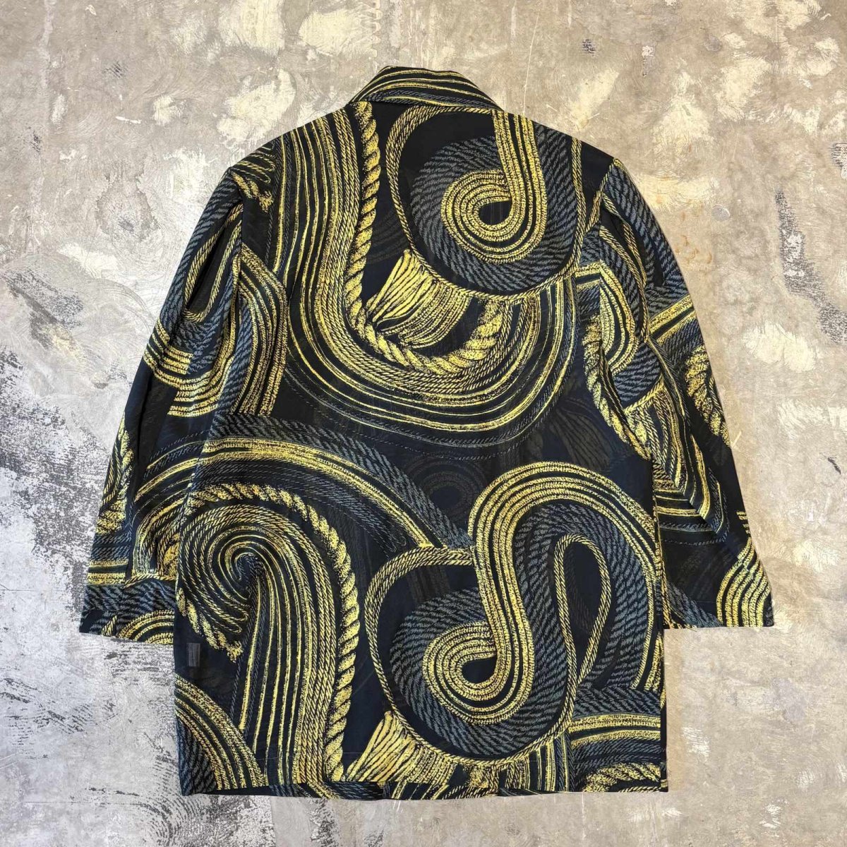 画像2: ALL OVER ARTISTIC PATTERN SHEER JACKET / Mens M (2)