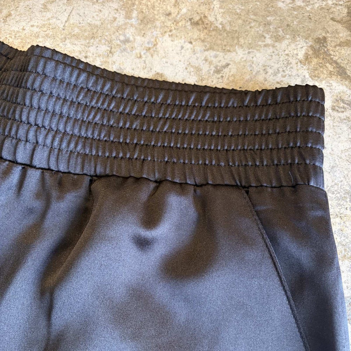 画像6: BLACK COLOR LUSTER DESIGN WIDE PANTS / W30~W35 (6)