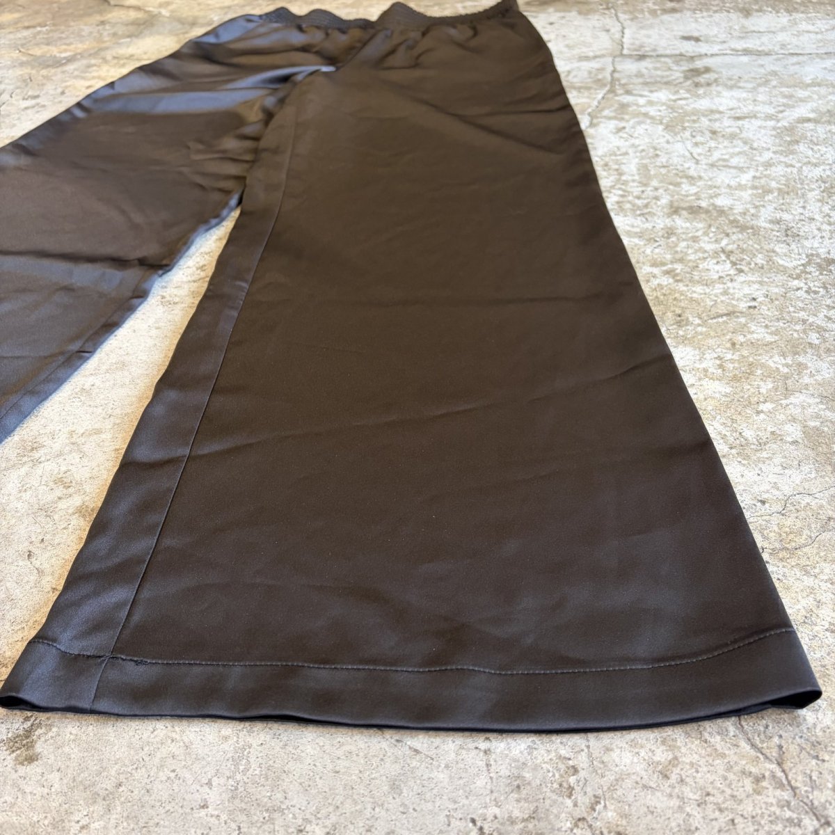 画像4: BLACK COLOR LUSTER DESIGN WIDE PANTS / W30~W35 (4)