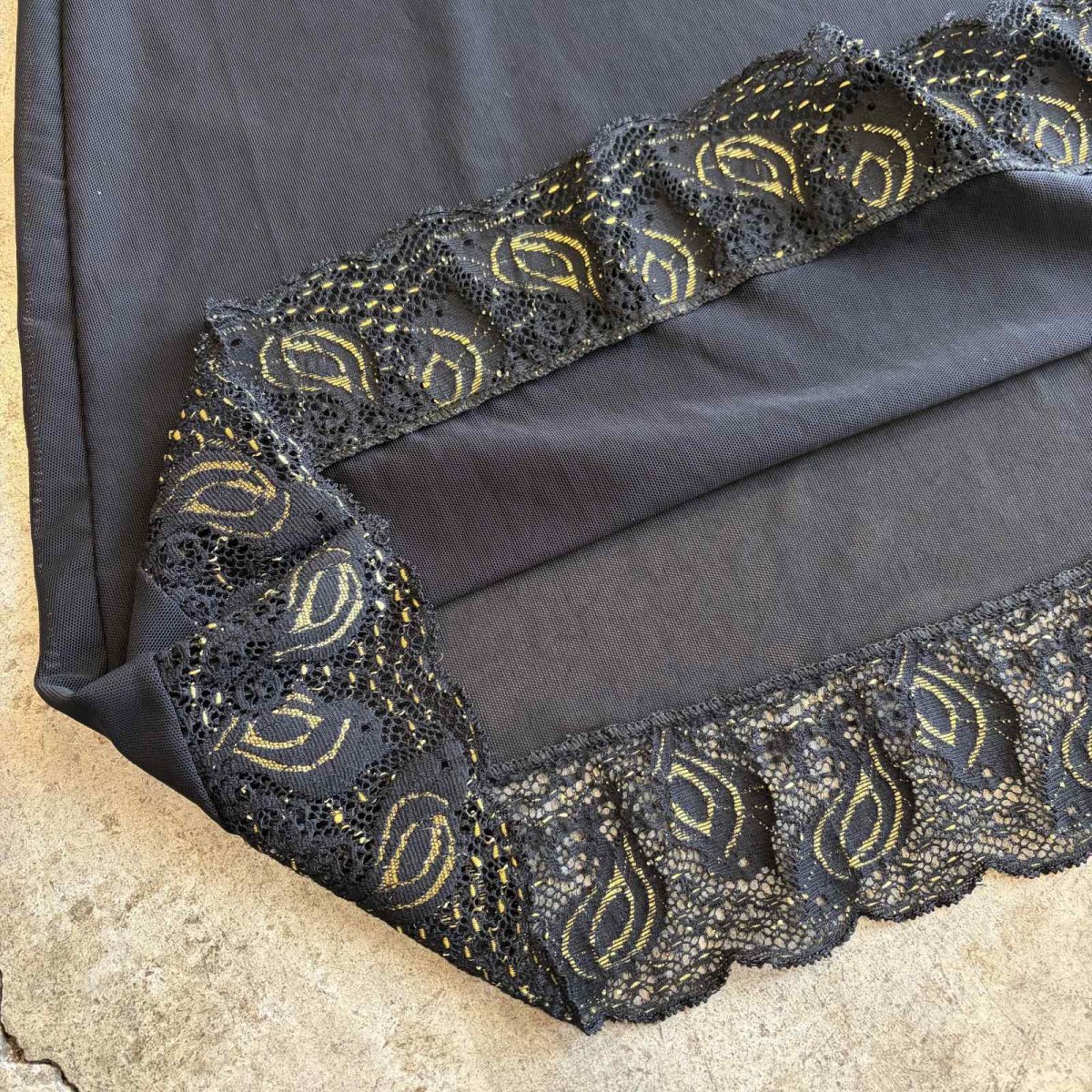 画像6: BLACK COLOR LACE LINGERIE CAMISOLE / Ladies S~M (6)