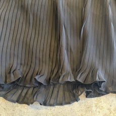 画像9: BLACK COLOR PLEATS DESIGN FRILL SHOULDER S/S TOPS / Ladies XS(S) (9)