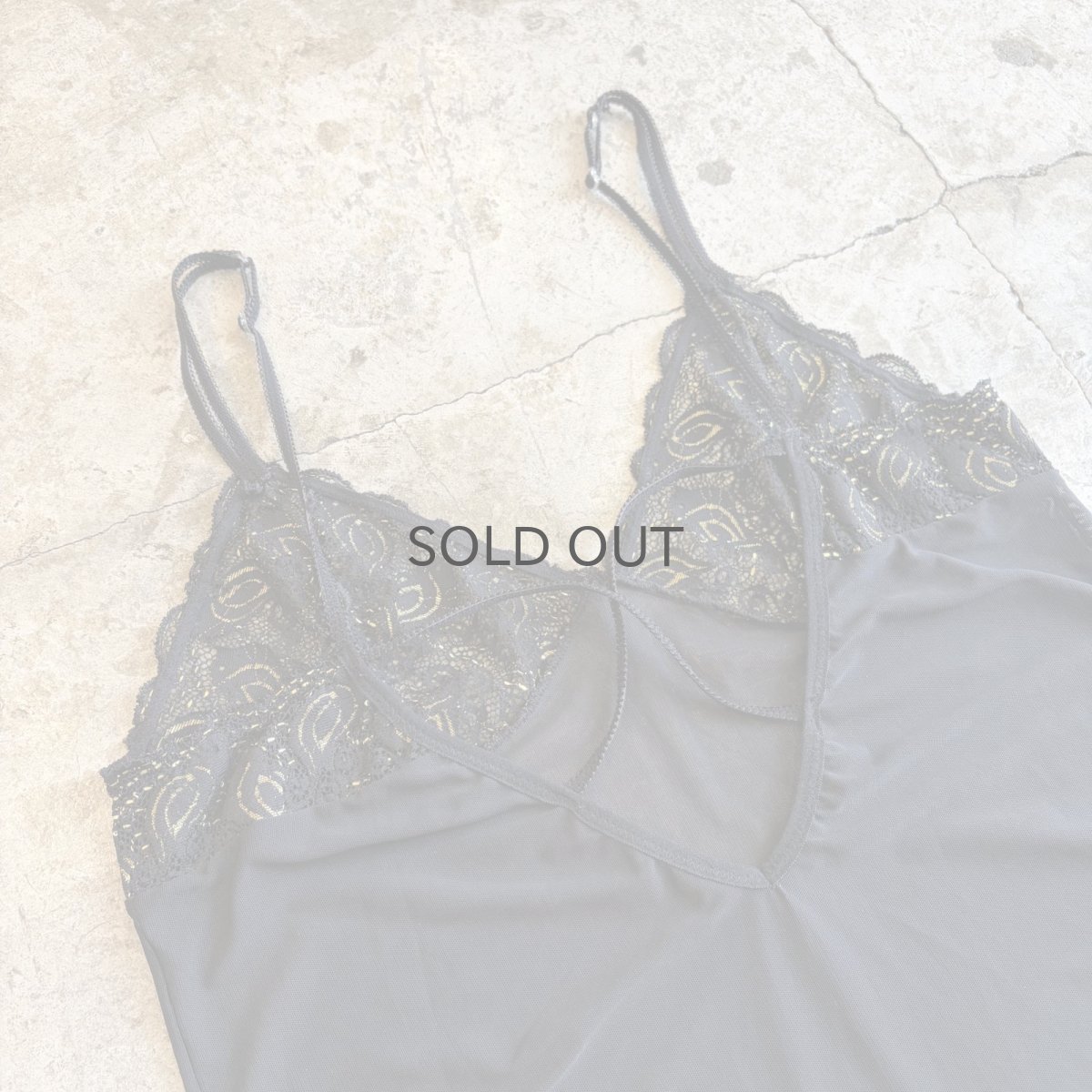 画像3: BLACK COLOR LACE LINGERIE CAMISOLE / Ladies S~M (3)