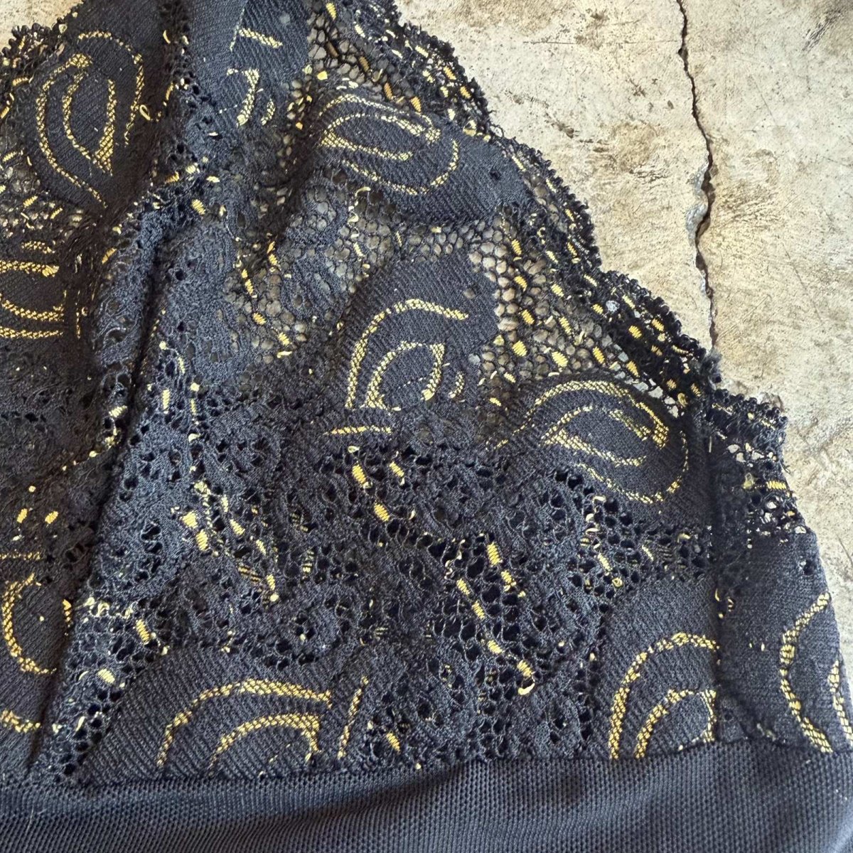 画像5: BLACK COLOR LACE LINGERIE CAMISOLE / Ladies S~M (5)