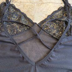 画像7: BLACK COLOR LACE LINGERIE CAMISOLE / Ladies S~M (7)