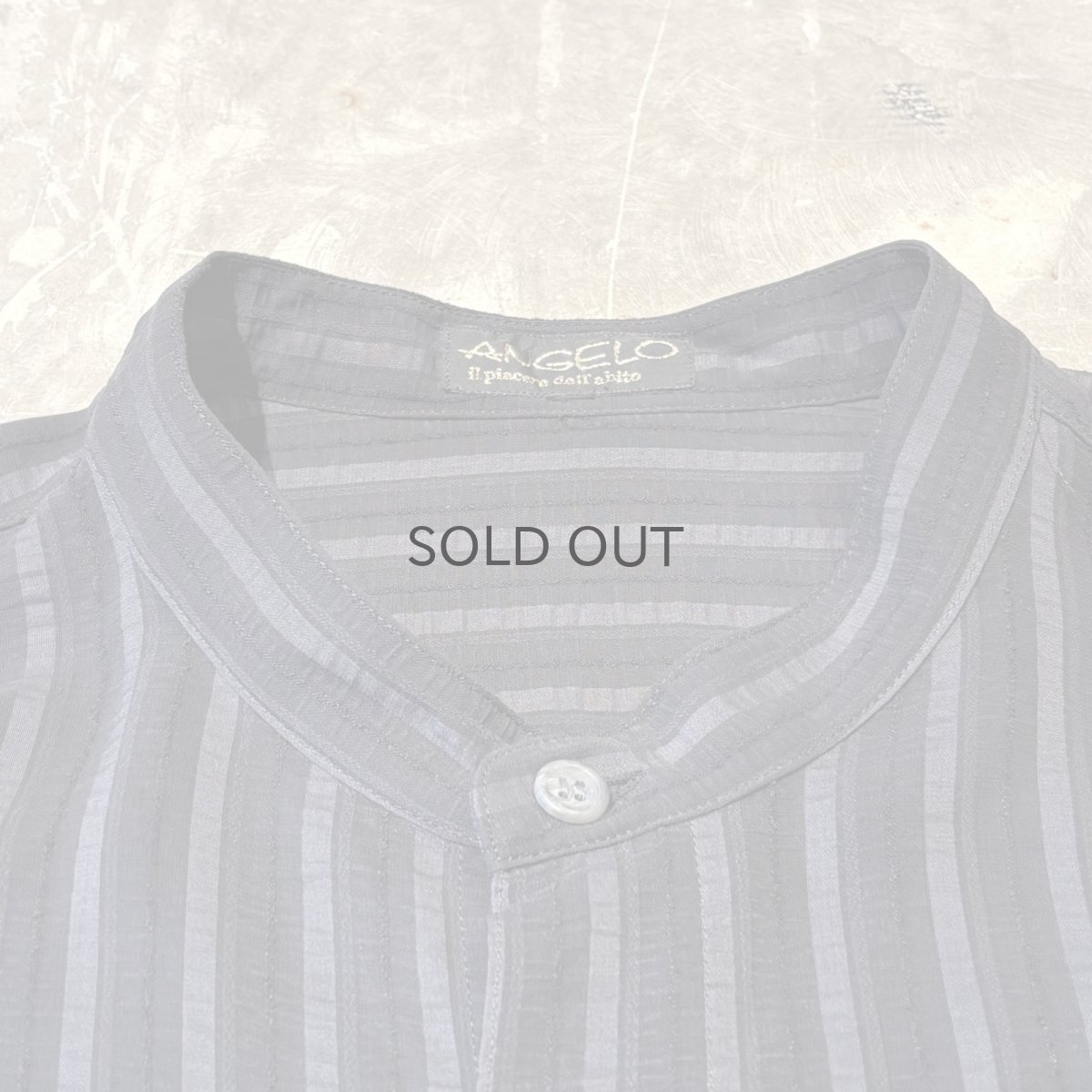画像10: ALL OVER STRIPE PATTERN BAND COLLAR L/S SHIRT / Mens XL (10)