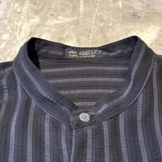 画像10: ALL OVER STRIPE PATTERN BAND COLLAR L/S SHIRT / Mens XL (10)