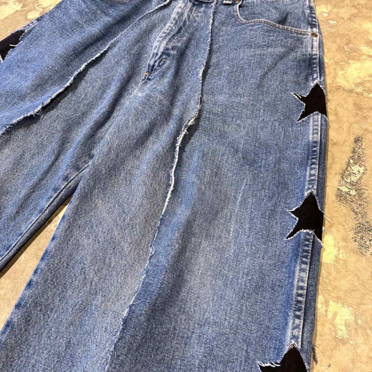 画像4: 【Wiz&Witch】"UNITED" SIDE STARS TWINS WIDE DENIM PANTS / W31 (4)