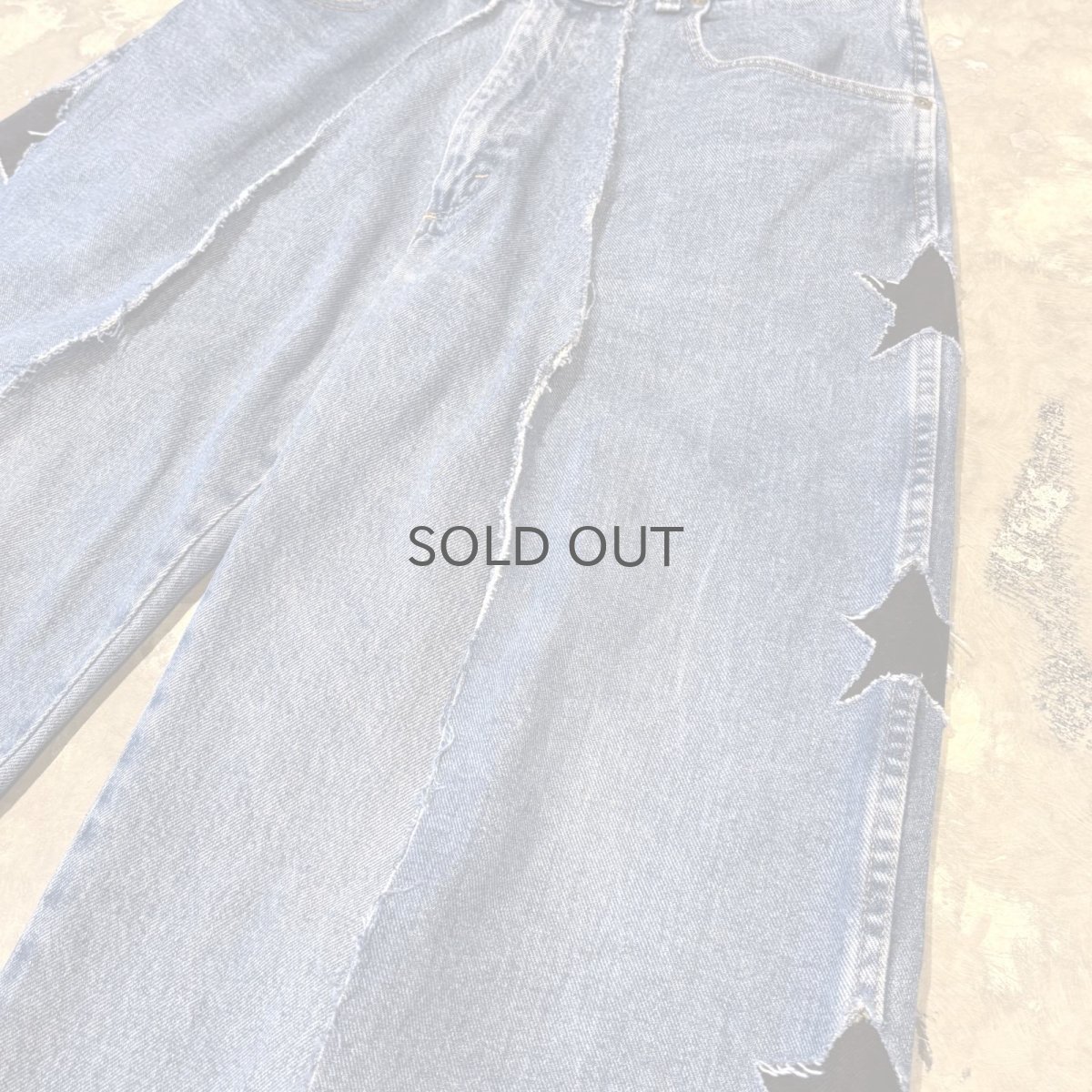 画像4: 【Wiz&Witch】"UNITED" SIDE STARS TWINS WIDE DENIM PANTS / W31 (4)