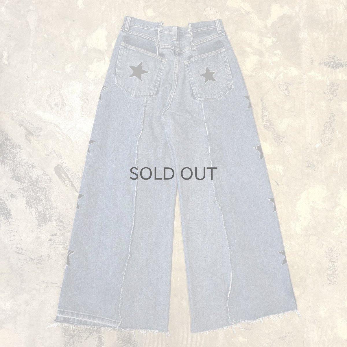 画像2: 【Wiz&Witch】"UNITED" SIDE STARS TWINS WIDE DENIM PANTS / W31 (2)