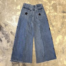 画像2: 【Wiz&Witch】"UNITED" SIDE STARS TWINS WIDE DENIM PANTS / W31 (2)