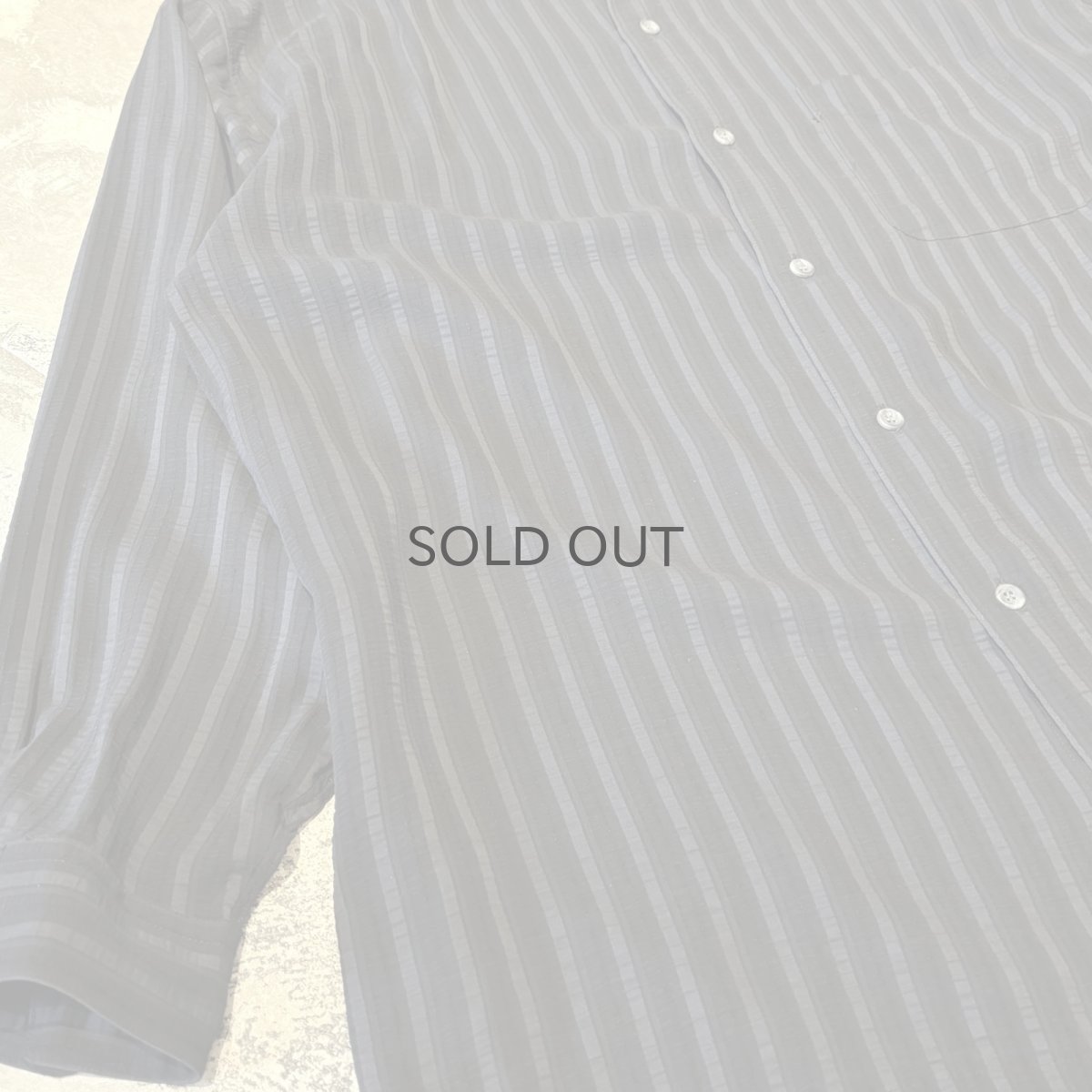 画像5: ALL OVER STRIPE PATTERN BAND COLLAR L/S SHIRT / Mens XL (5)