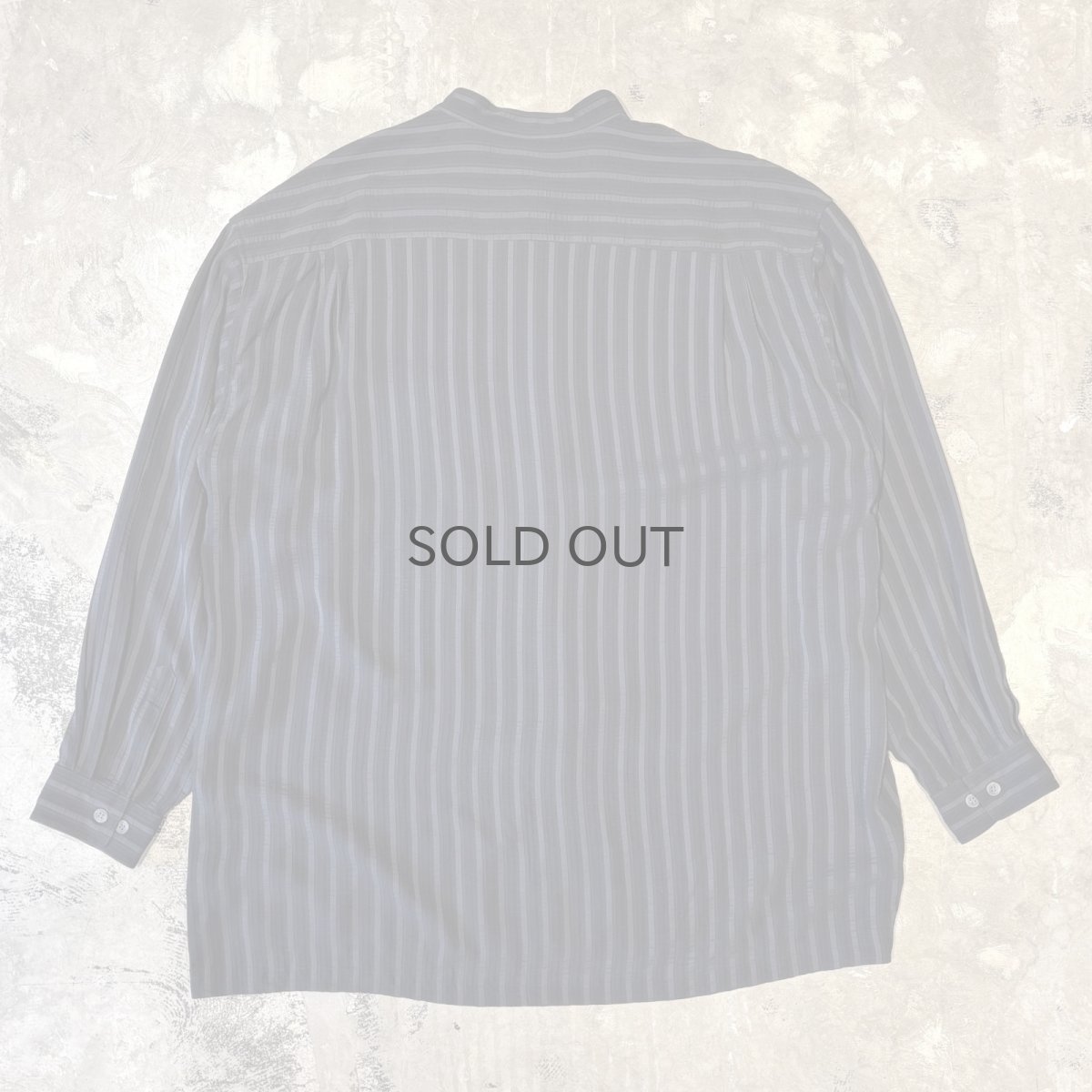 画像2: ALL OVER STRIPE PATTERN BAND COLLAR L/S SHIRT / Mens XL (2)