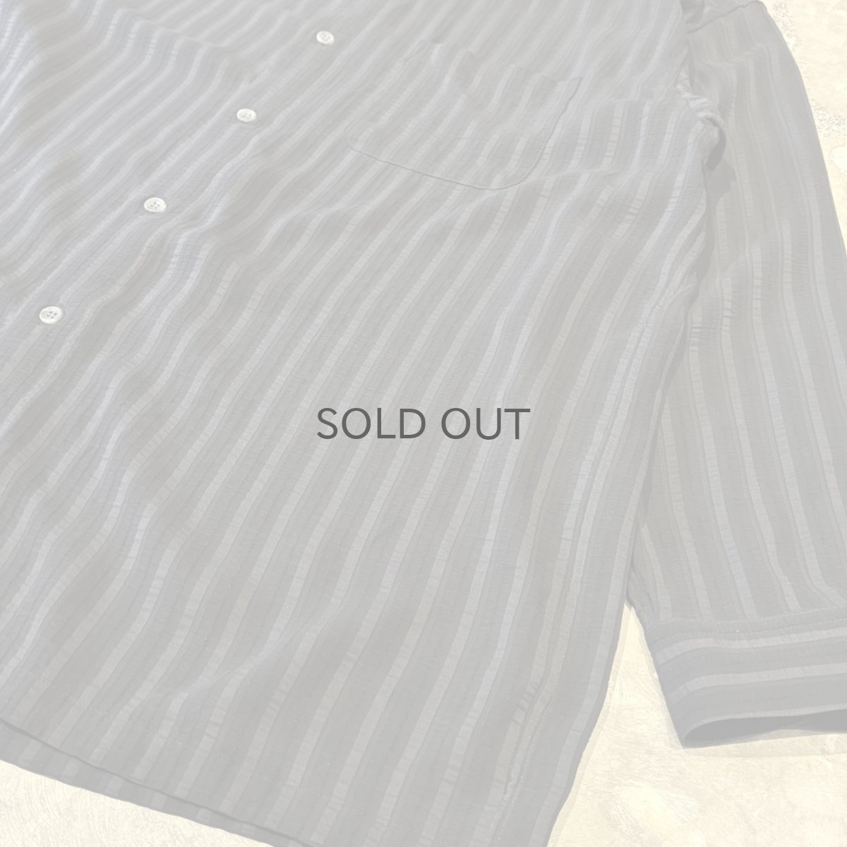画像6: ALL OVER STRIPE PATTERN BAND COLLAR L/S SHIRT / Mens XL (6)