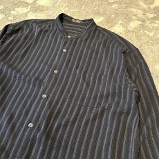 画像4: ALL OVER STRIPE PATTERN BAND COLLAR L/S SHIRT / Mens XL (4)