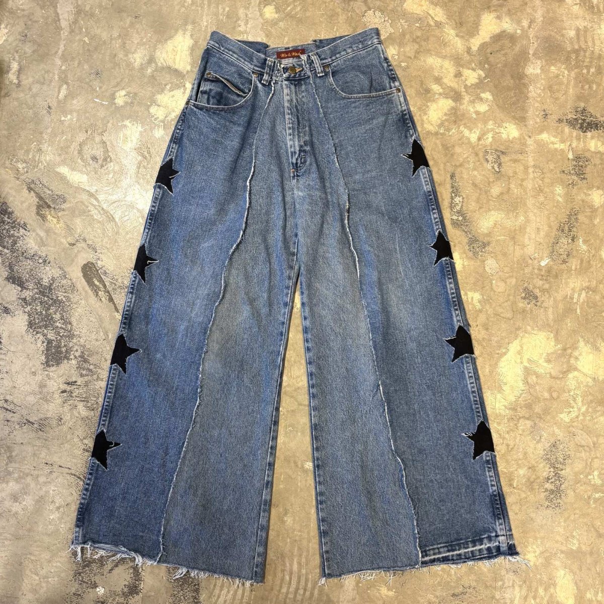 画像1: 【Wiz&Witch】"UNITED" SIDE STARS TWINS WIDE DENIM PANTS / W31 (1)