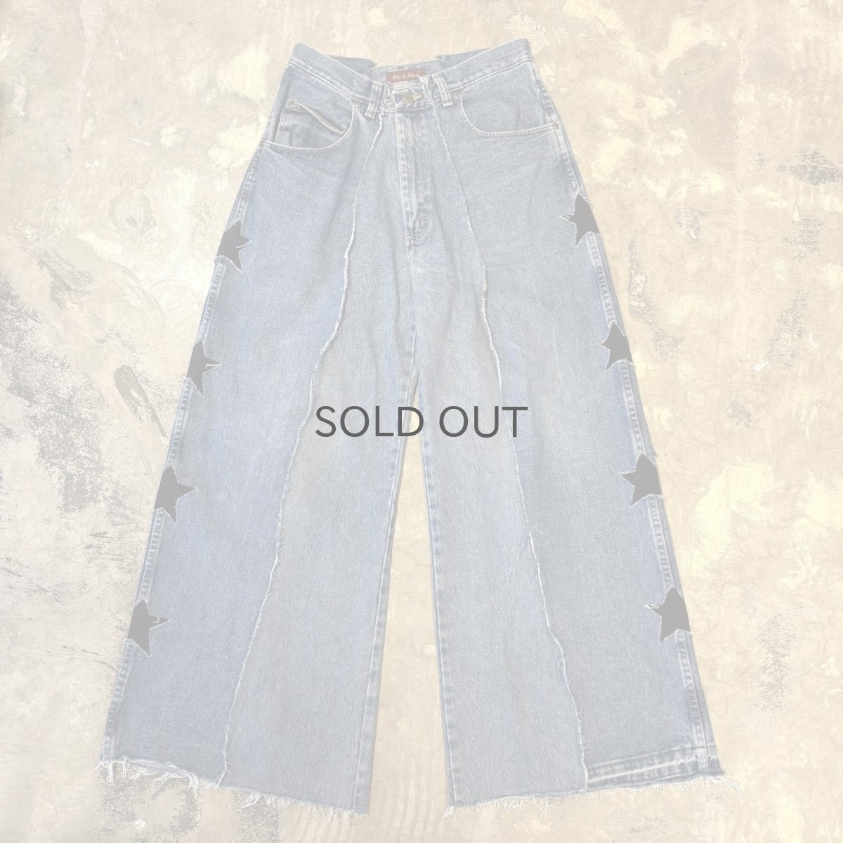 画像1: 【Wiz&Witch】"UNITED" SIDE STARS TWINS WIDE DENIM PANTS / W31 (1)