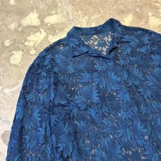 画像3: ALL OVER BOTANICAL PATTERN LACE UP L/S SHIRT / Mens M~L (3)