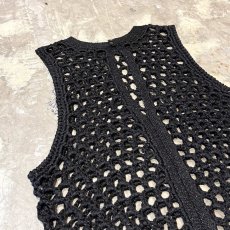 画像3: LAME MIX BAND COLLAR MESH KNIT VEST / Mens M~L (3)