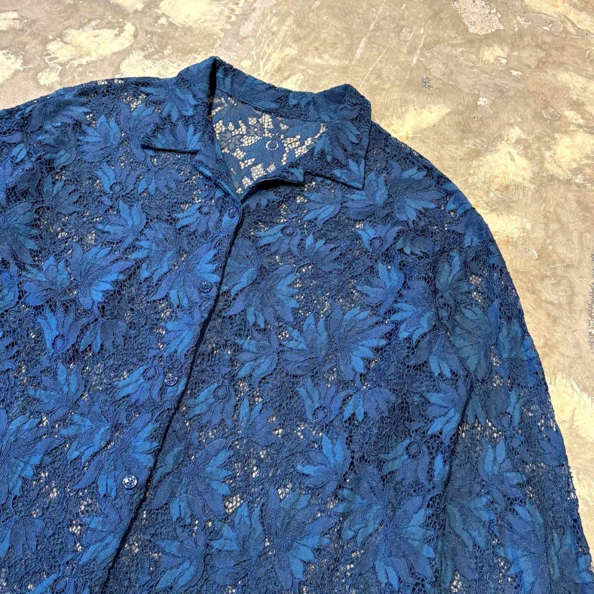 画像4: ALL OVER BOTANICAL PATTERN LACE UP L/S SHIRT / Mens M~L (4)