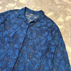 画像4: ALL OVER BOTANICAL PATTERN LACE UP L/S SHIRT / Mens M~L (4)