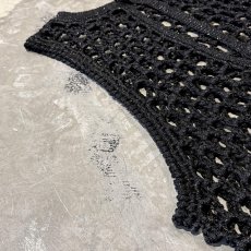 画像8: LAME MIX BAND COLLAR MESH KNIT VEST / Mens M~L (8)