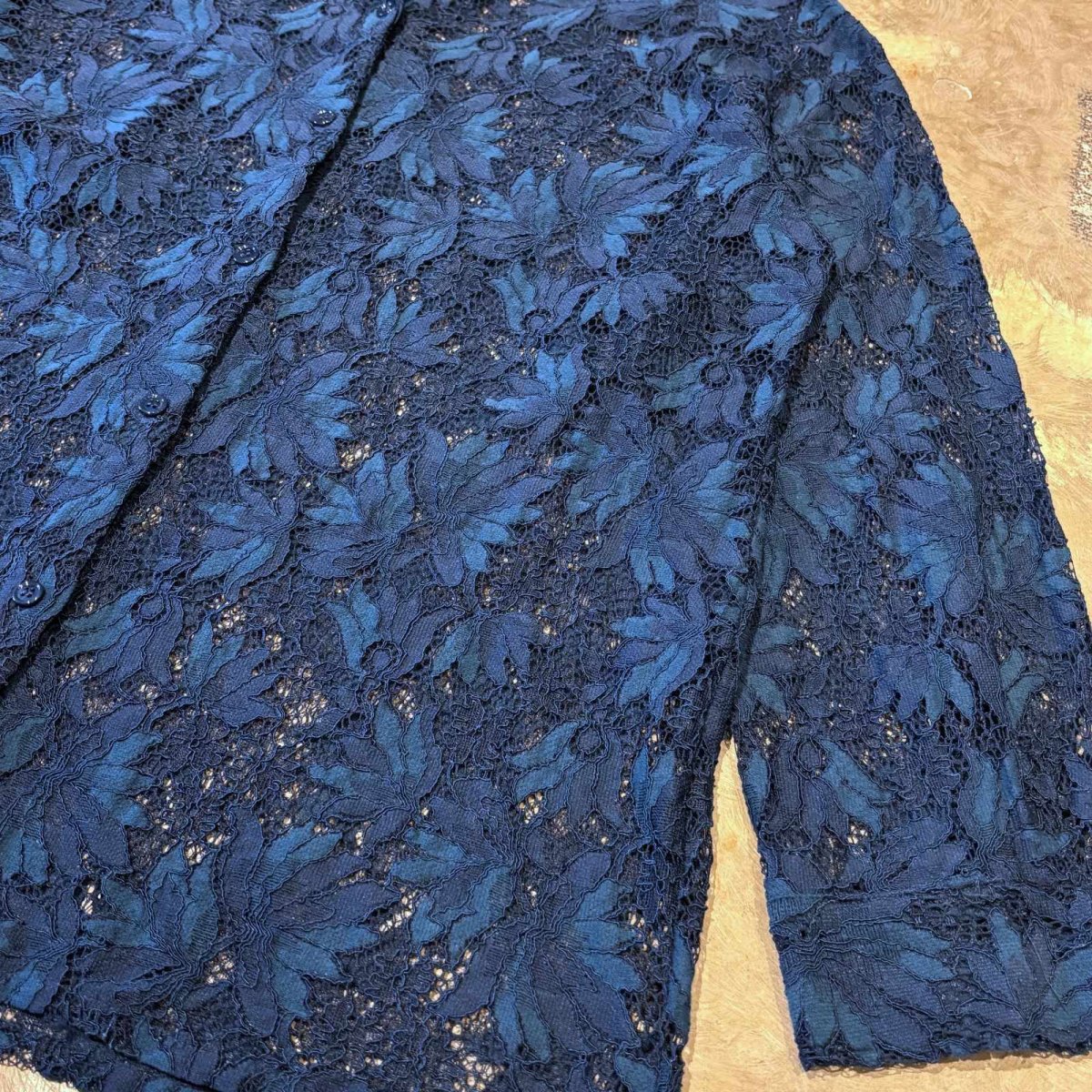 画像6: ALL OVER BOTANICAL PATTERN LACE UP L/S SHIRT / Mens M~L (6)
