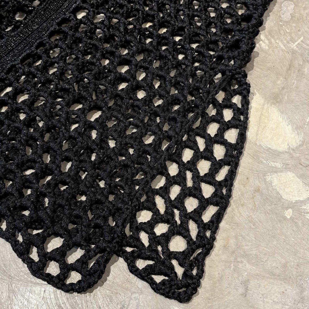 画像10: LAME MIX BAND COLLAR MESH KNIT VEST / Mens M~L (10)