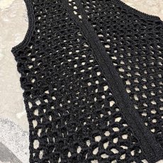 画像5: LAME MIX BAND COLLAR MESH KNIT VEST / Mens M~L (5)