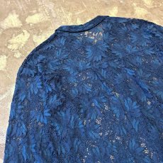 画像9: ALL OVER BOTANICAL PATTERN LACE UP L/S SHIRT / Mens M~L (9)