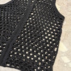 画像6: LAME MIX BAND COLLAR MESH KNIT VEST / Mens M~L (6)