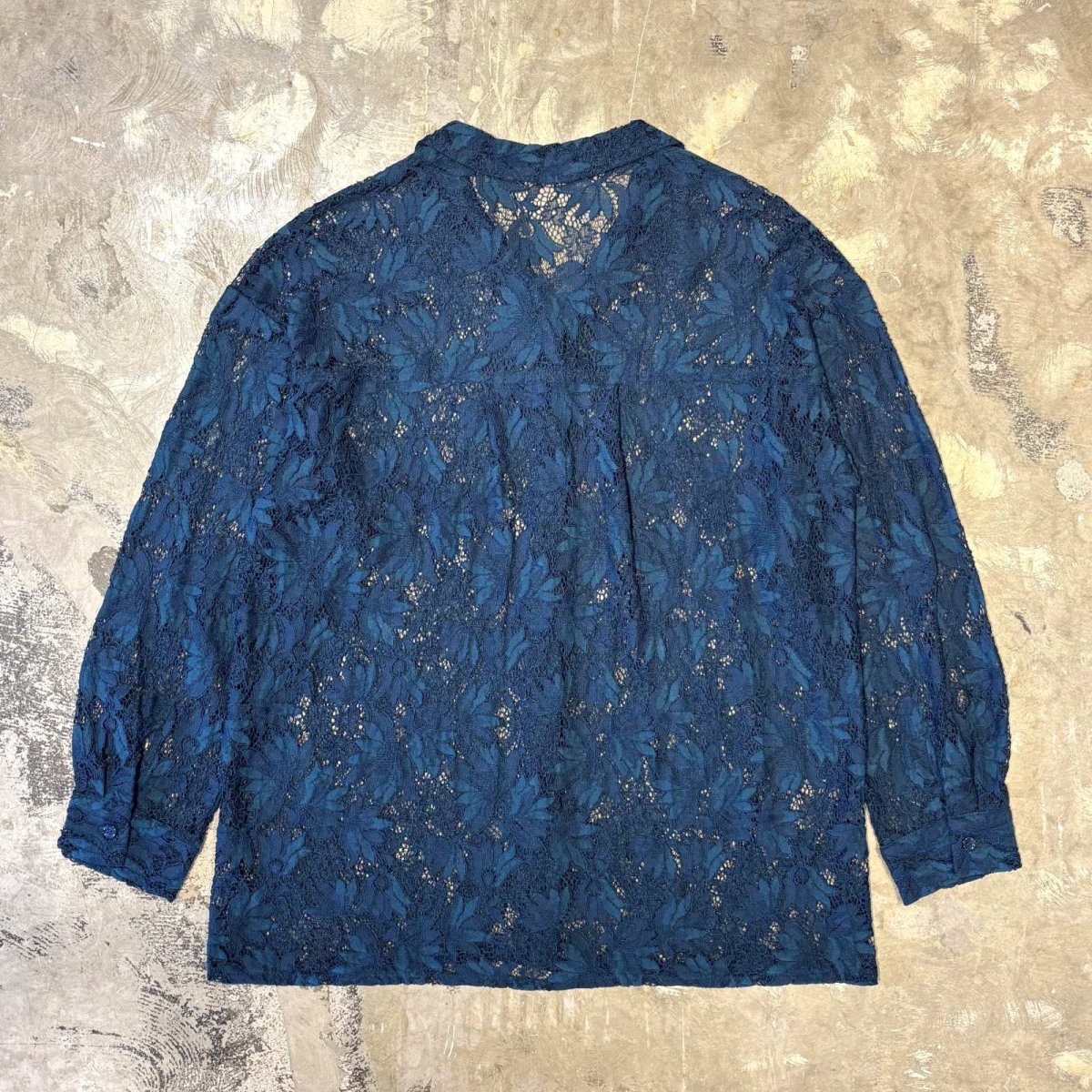 画像2: ALL OVER BOTANICAL PATTERN LACE UP L/S SHIRT / Mens M~L (2)