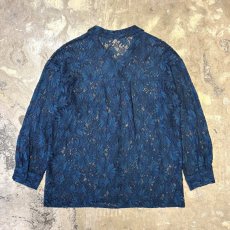 画像2: ALL OVER BOTANICAL PATTERN LACE UP L/S SHIRT / Mens M~L (2)