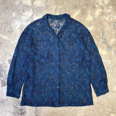 画像1: ALL OVER BOTANICAL PATTERN LACE UP L/S SHIRT / Mens M~L (1)