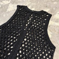 画像4: LAME MIX BAND COLLAR MESH KNIT VEST / Mens M~L (4)