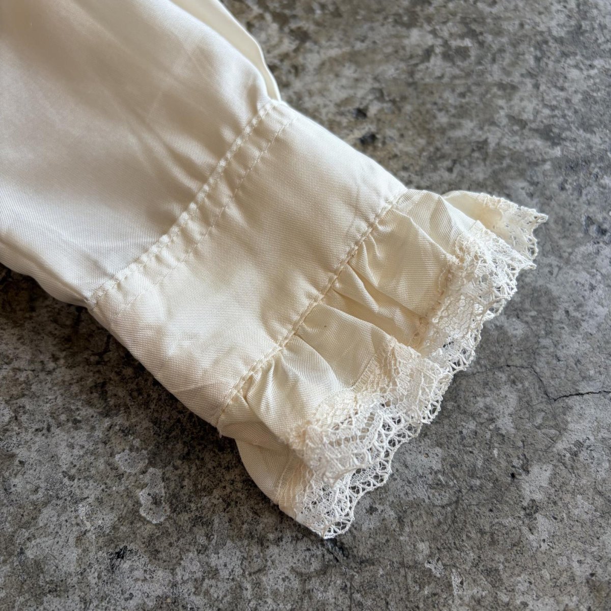 画像7: OLD POINT LACE DESIGN FRILL BLOUSE / Ladies M / MADE IN USA (7)