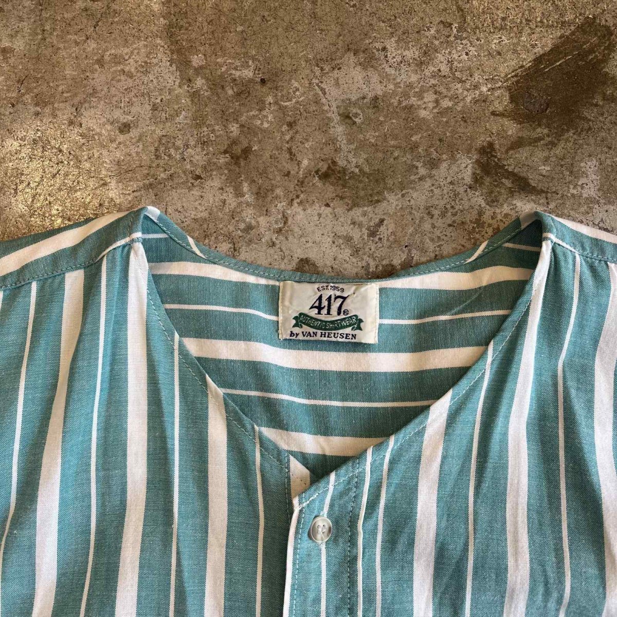 画像9: V NECK ONE POCKET DESIGN STRIPE PATTERN L/S SHIRT / Ladies XL (9)